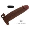 Pretty Love Xerxes – 22 cm Vibrating Penis Sleeve, Dark Brown